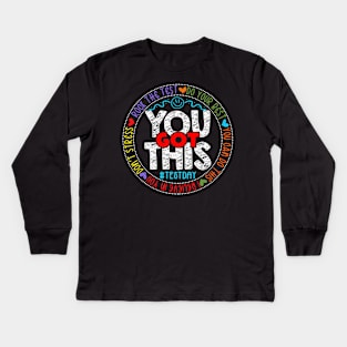 Test Day Rock The Test Teacher Testing Day You Got This Kids Long Sleeve T-Shirt